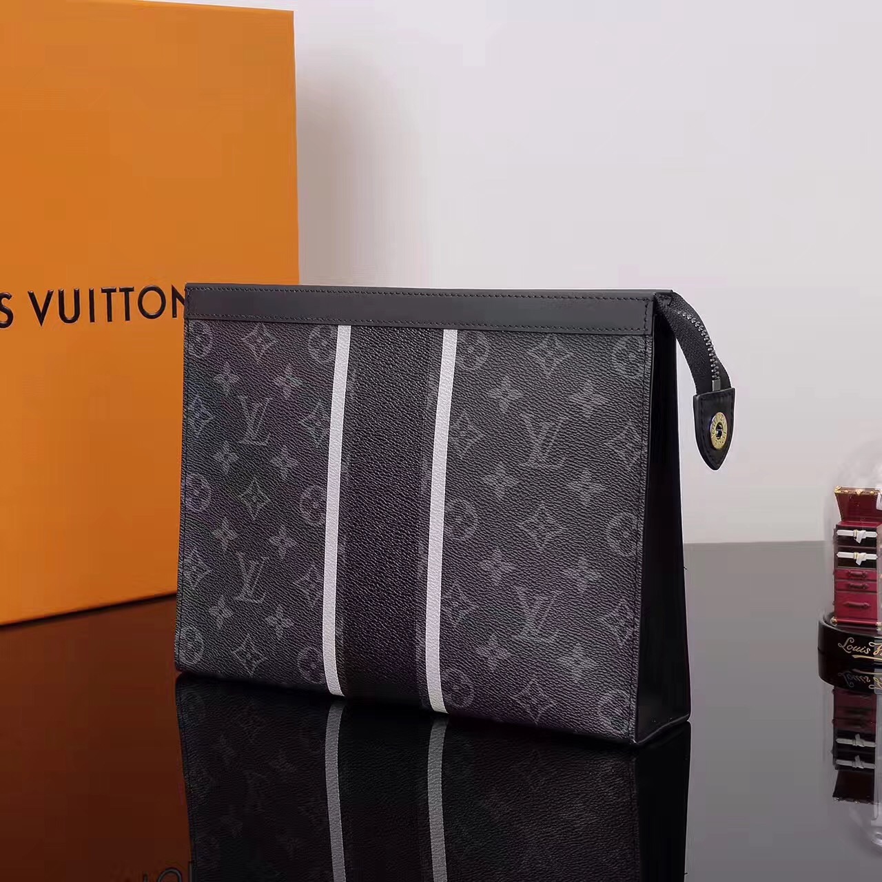 Men LV Louis Vuitton M64440 Pochette Voyage Monogram Clutch bags Handbags Black [LV1195] - $179 ...