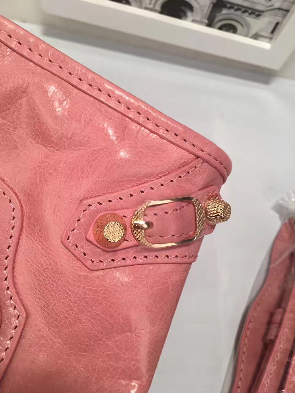 balenciaga city mini pink handbags