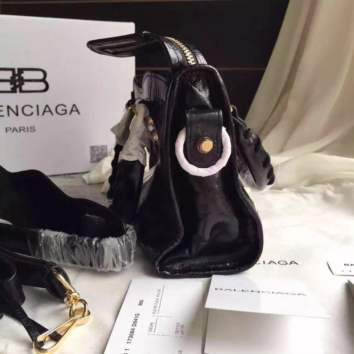 balenciaga city mini black handbags