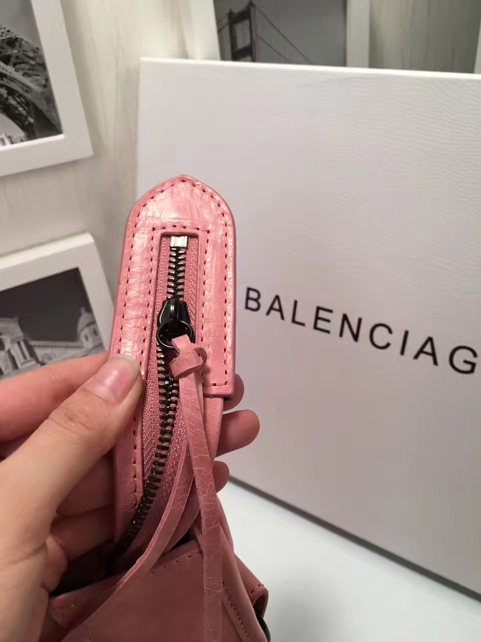 balenciaga city large rose red handbags