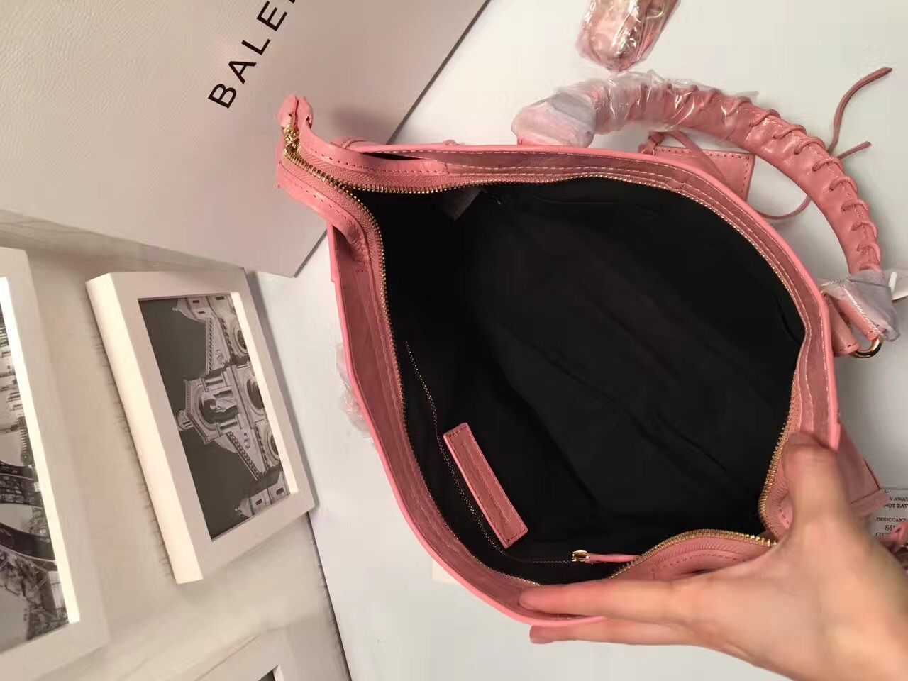 balenciaga city large pink handbags