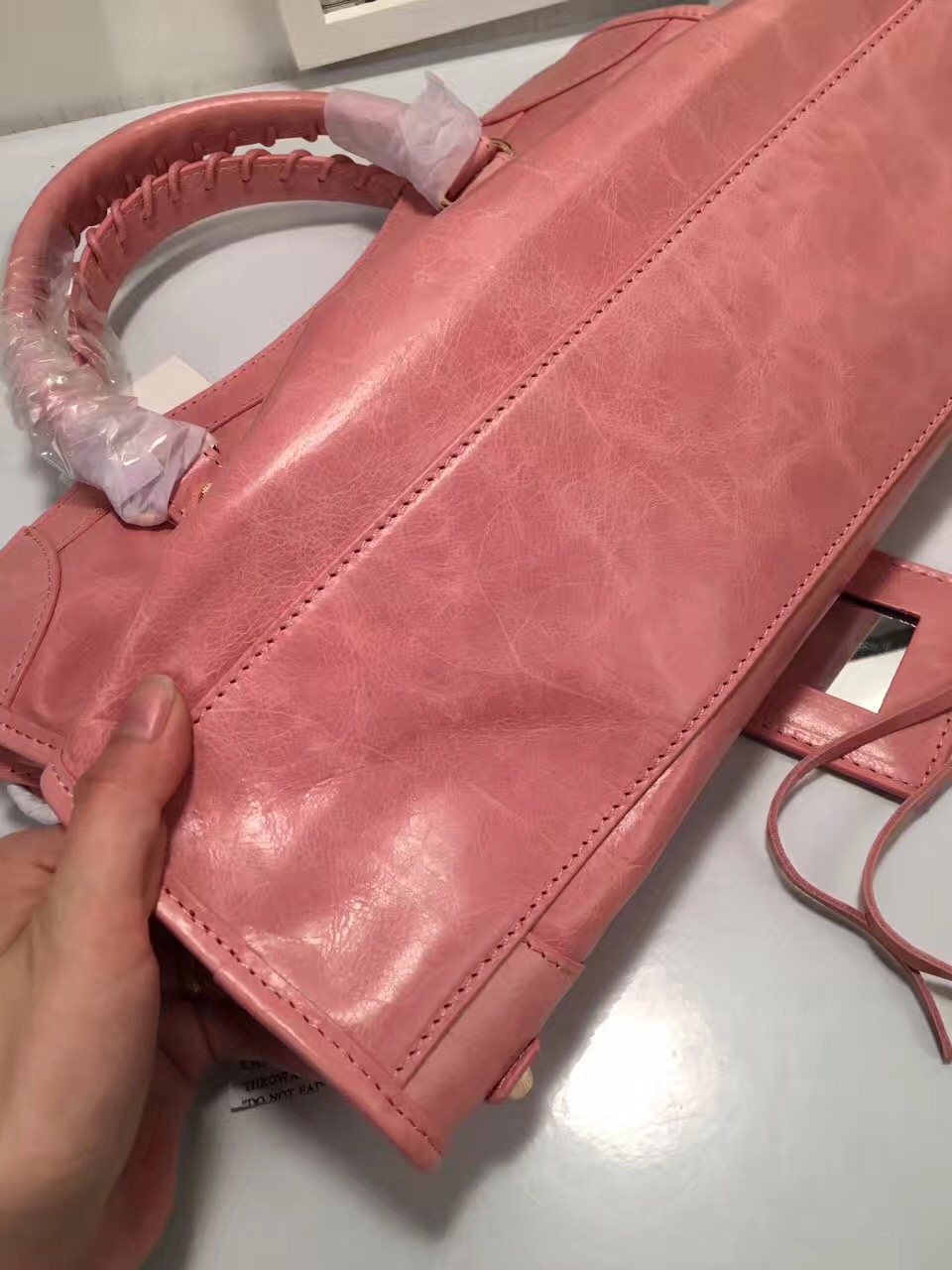 balenciaga city large pink handbags