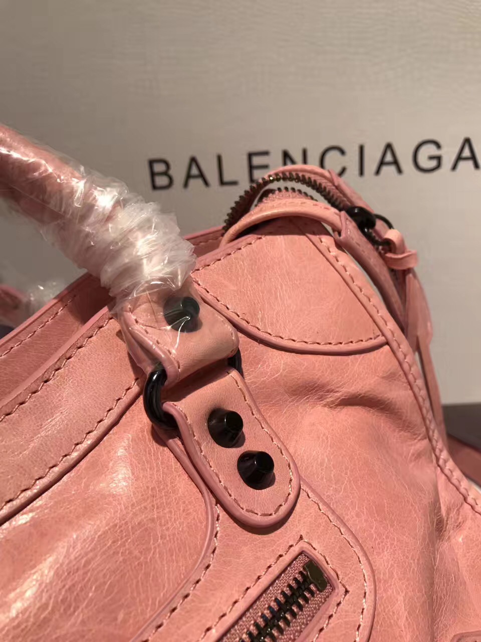 balenciaga pink city small handbags