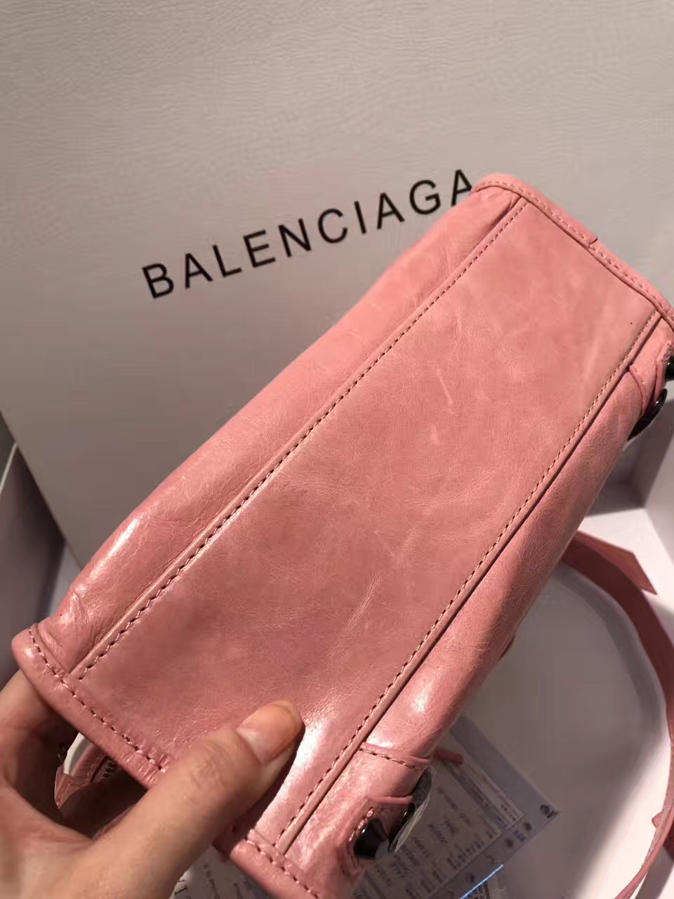 balenciaga city mini pink handbags