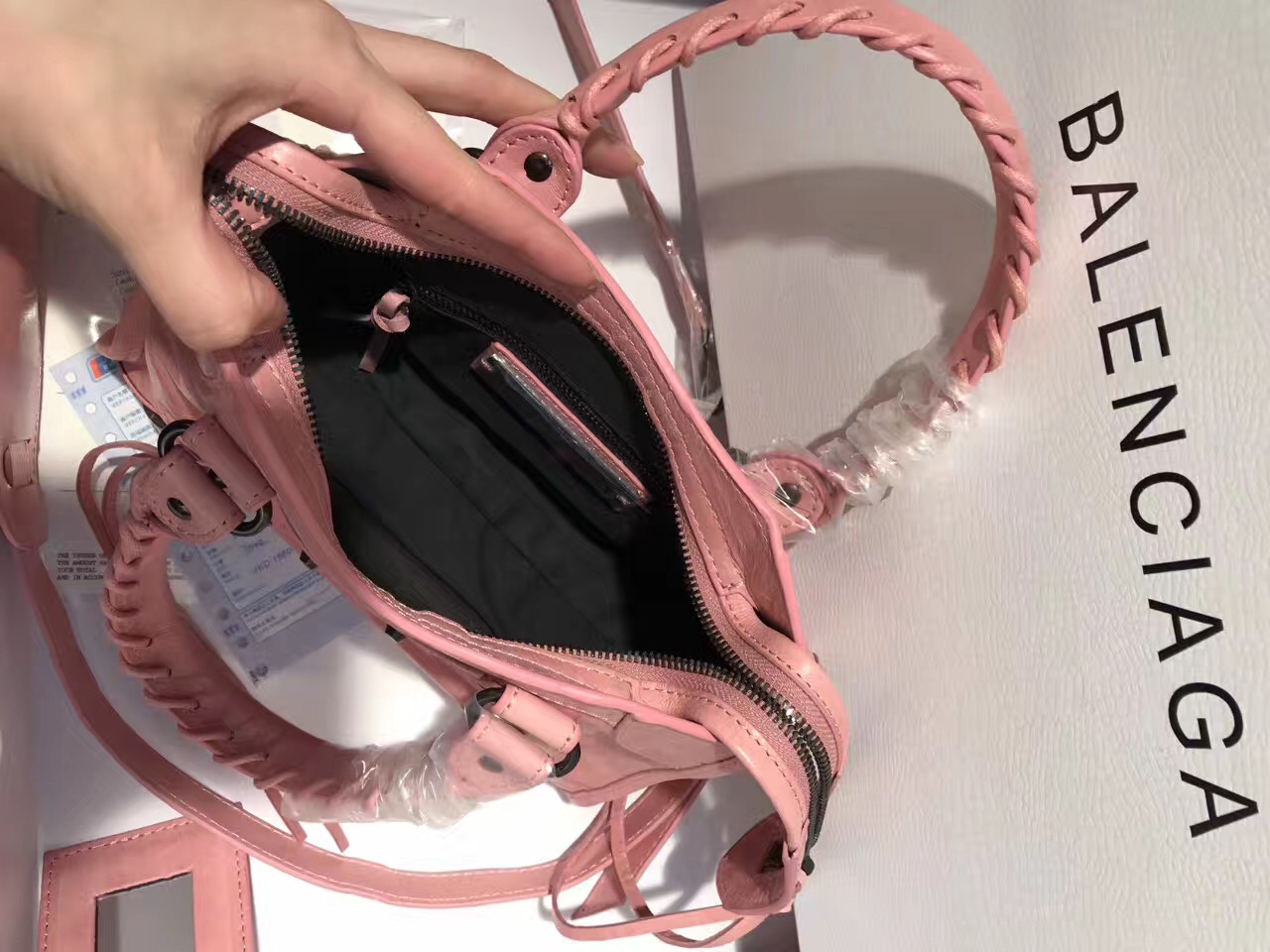 balenciaga city mini pink handbags