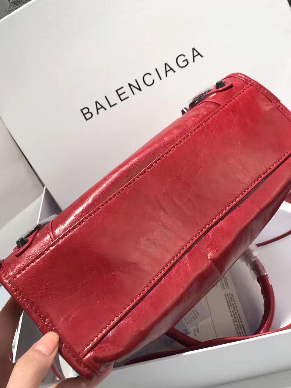 balenciaga city small red handbags