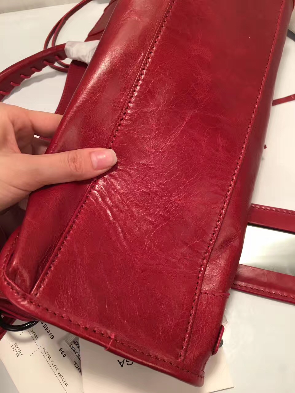 balenciaga city large wine handbags