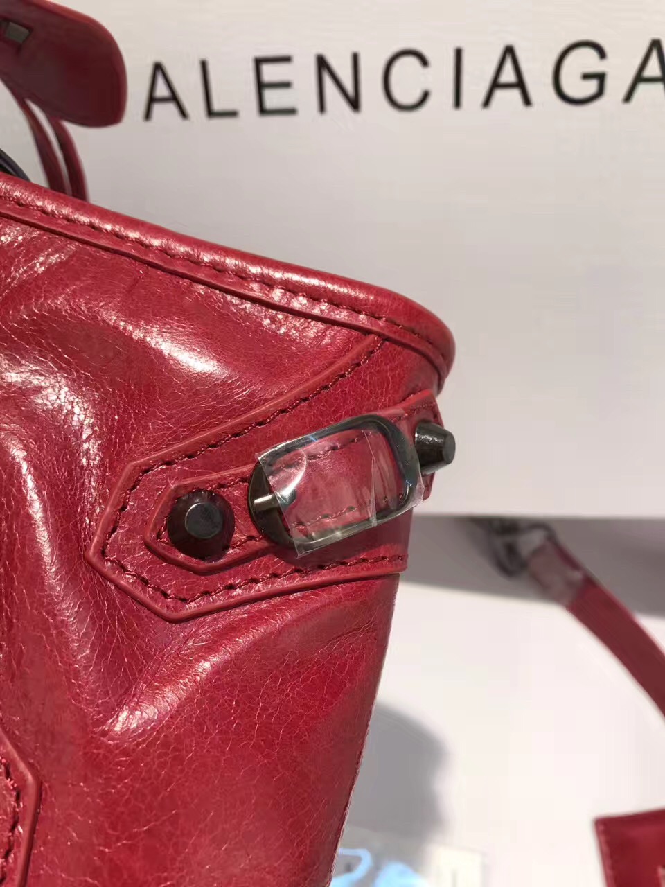 balenciaga city red mini handbags