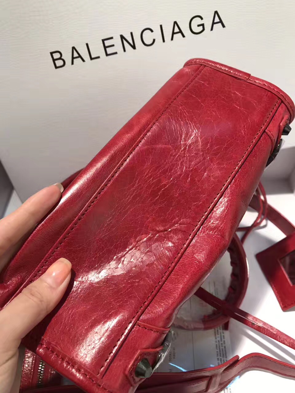 balenciaga city red mini handbags