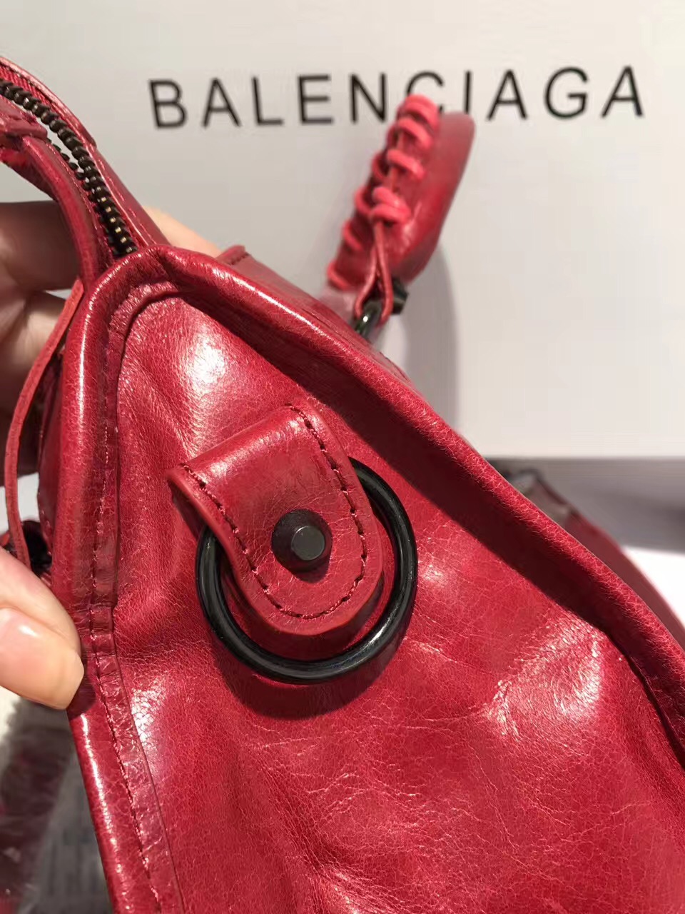 balenciaga city red mini handbags