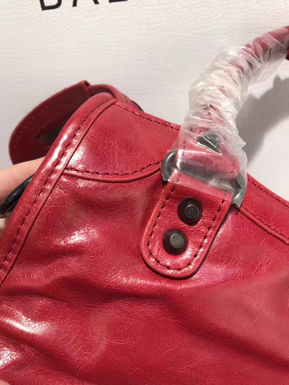 balenciaga city red mini handbags