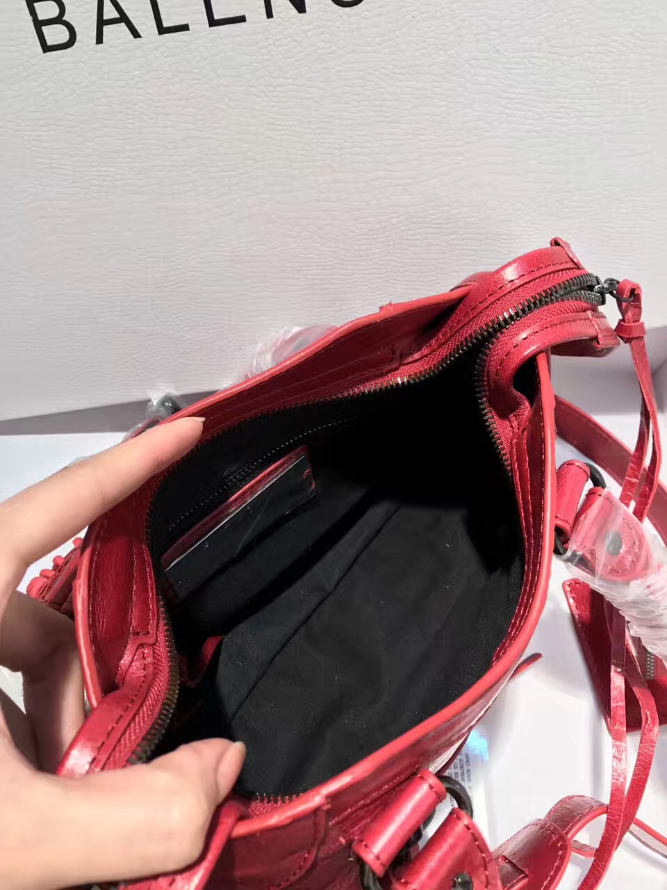 balenciaga city red mini handbags