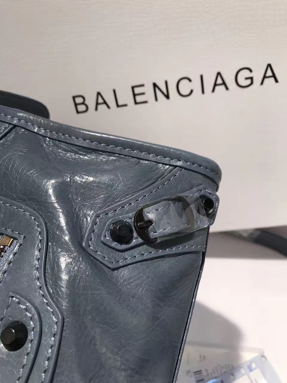 balenciaga city mini navy gray handbags