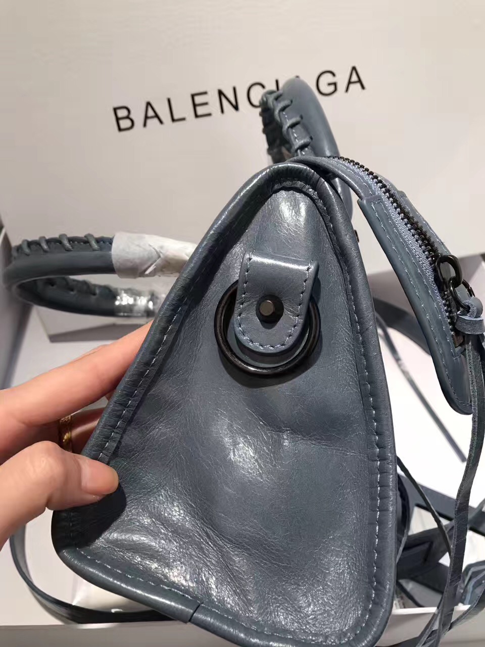 balenciaga city mini navy gray handbags