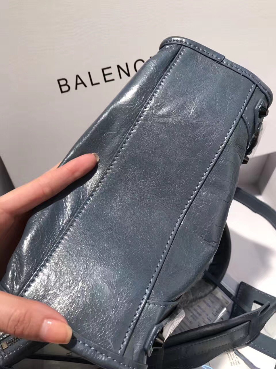 balenciaga city mini navy gray handbags