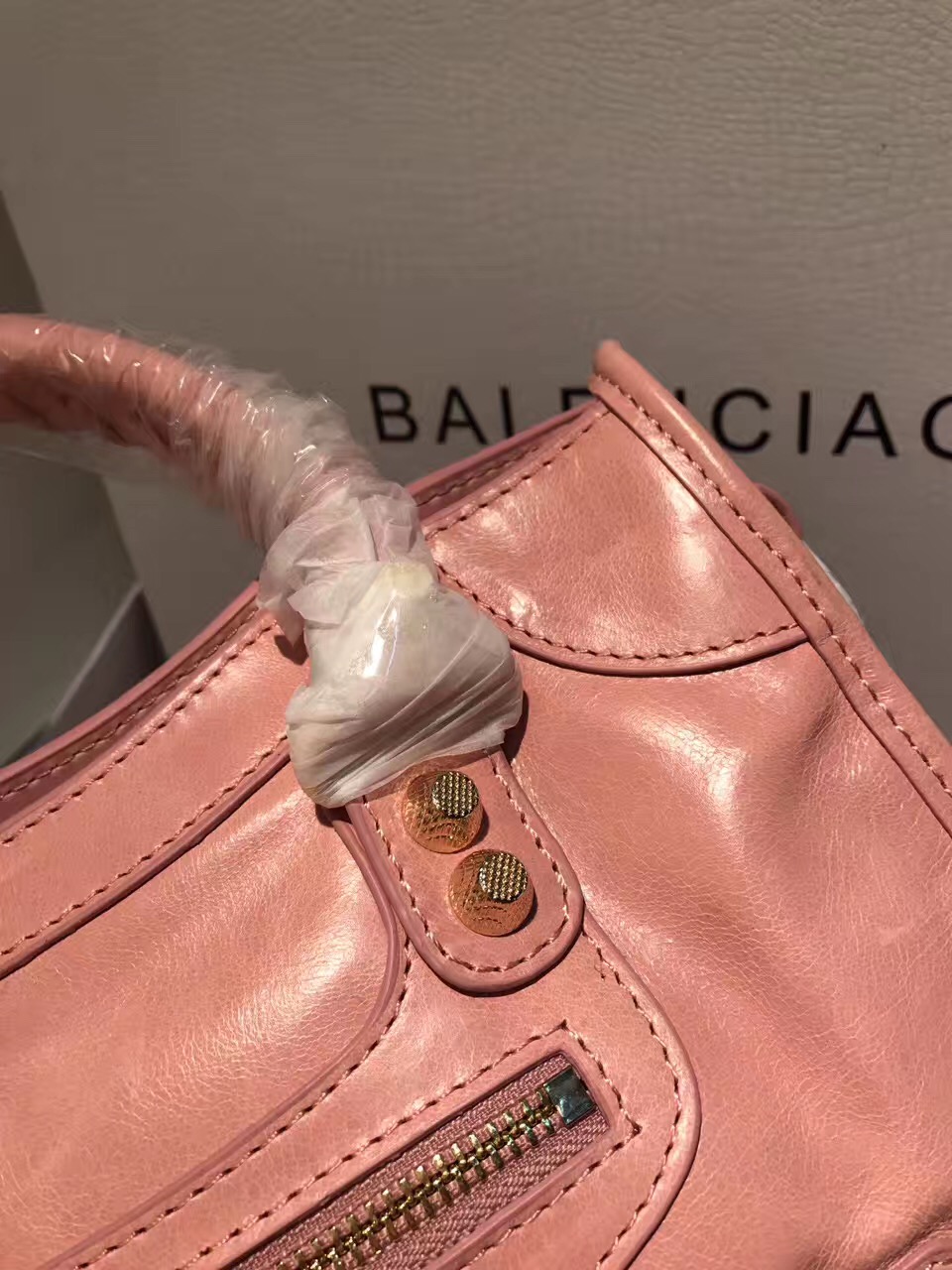 balenciaga city small pink handbags