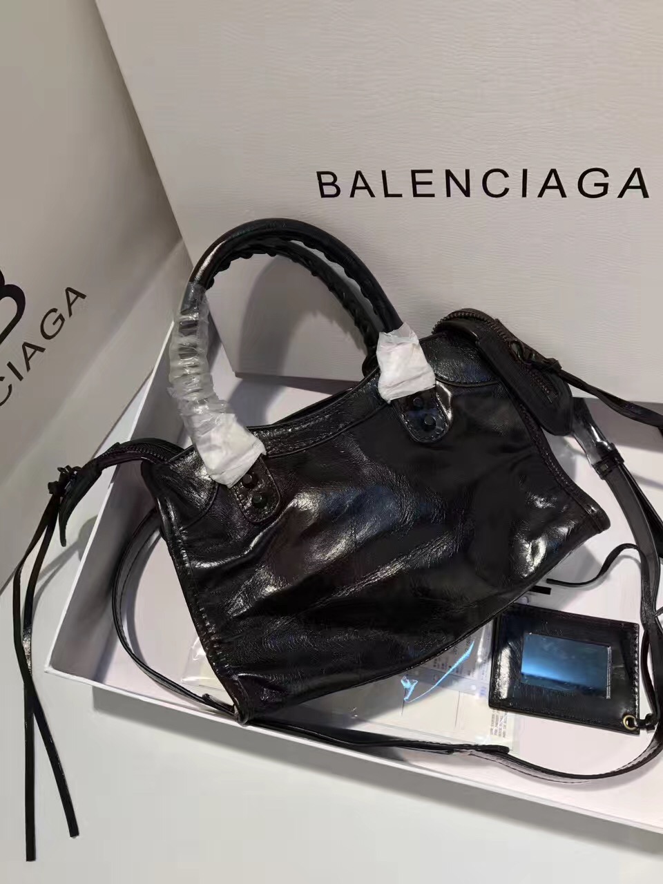 balenciaga city mini black handbags