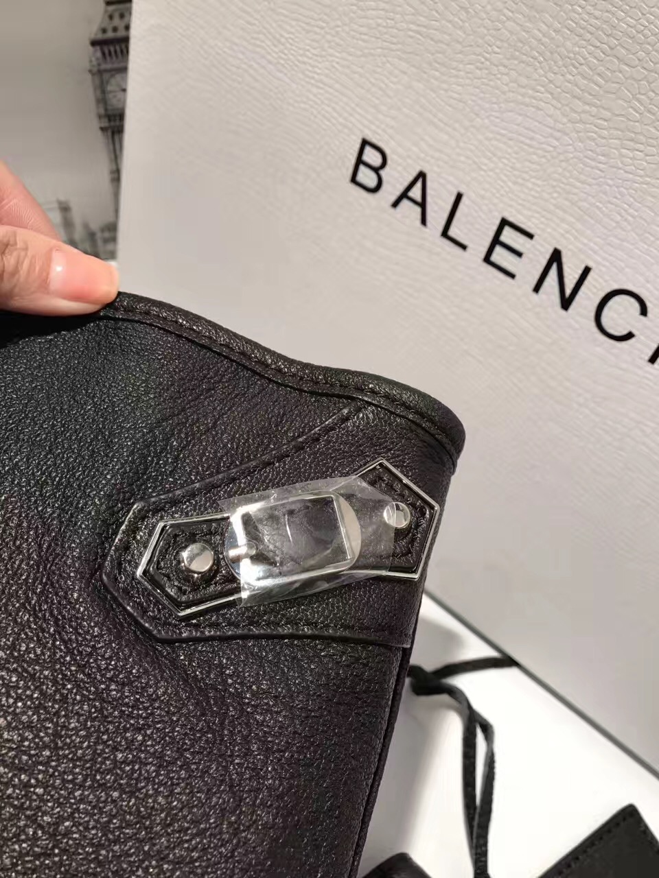 balenciaga city black large goatskin handbags