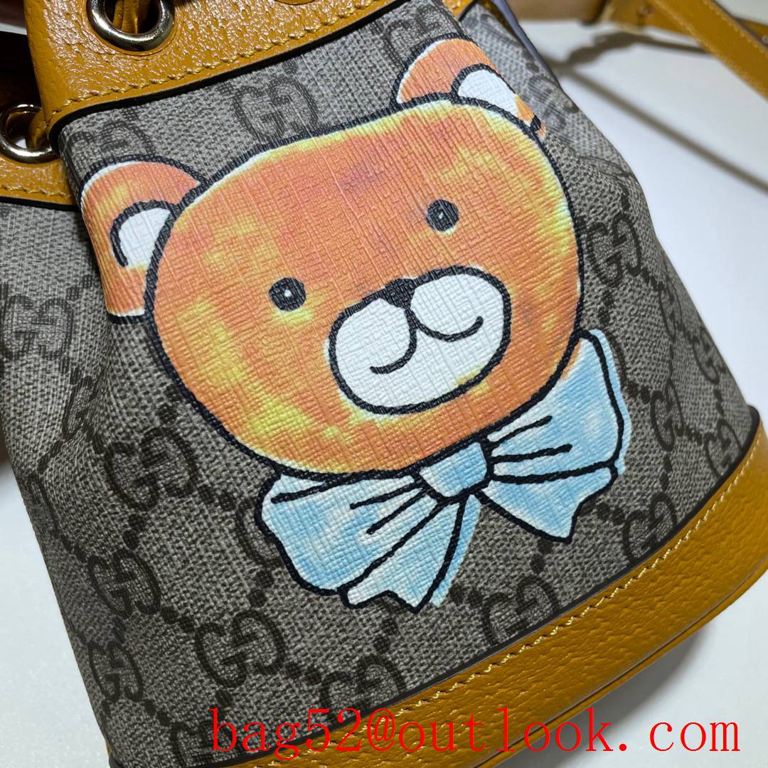 Gucci Kai Small Bear Bucket Bag Purse Yellow