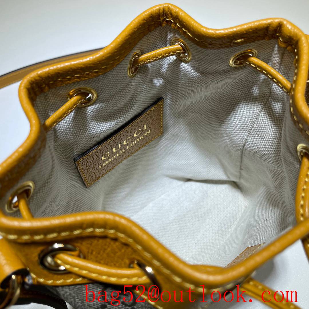 Gucci Kai Small Bear Bucket Bag Purse Yellow