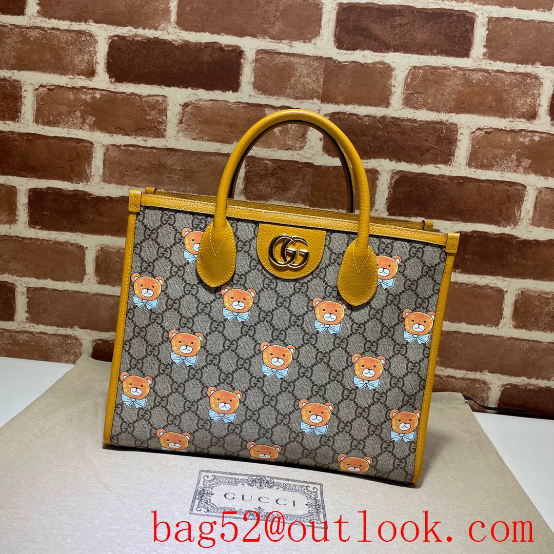 Gucci Kai Medium Yellow Bear Tote Bag Handbag