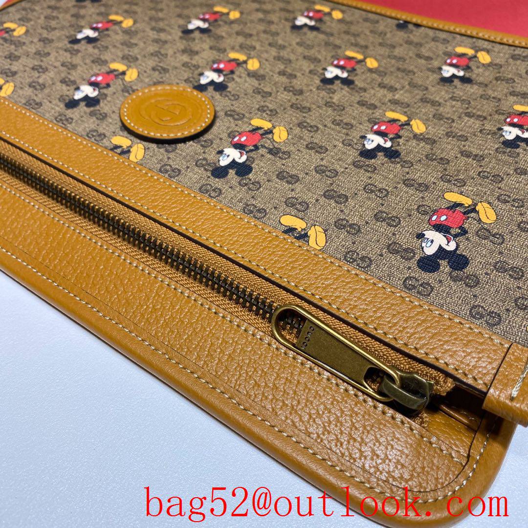 Gucci Disney Mickey Yellow Clutch Handbag Bag Purse