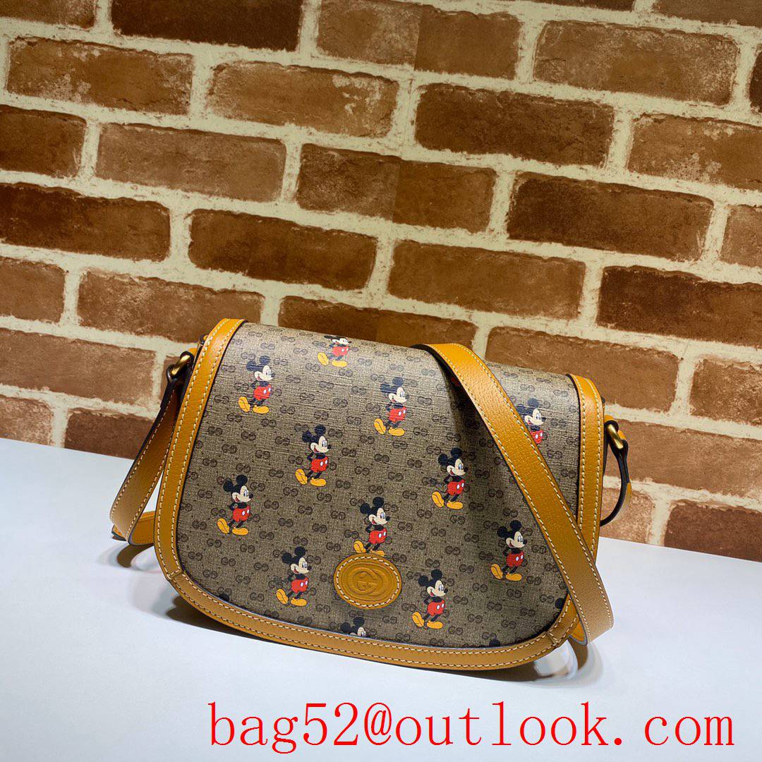 Gucci Disney Mickey Small Yellow GG Shoulder Bag purse