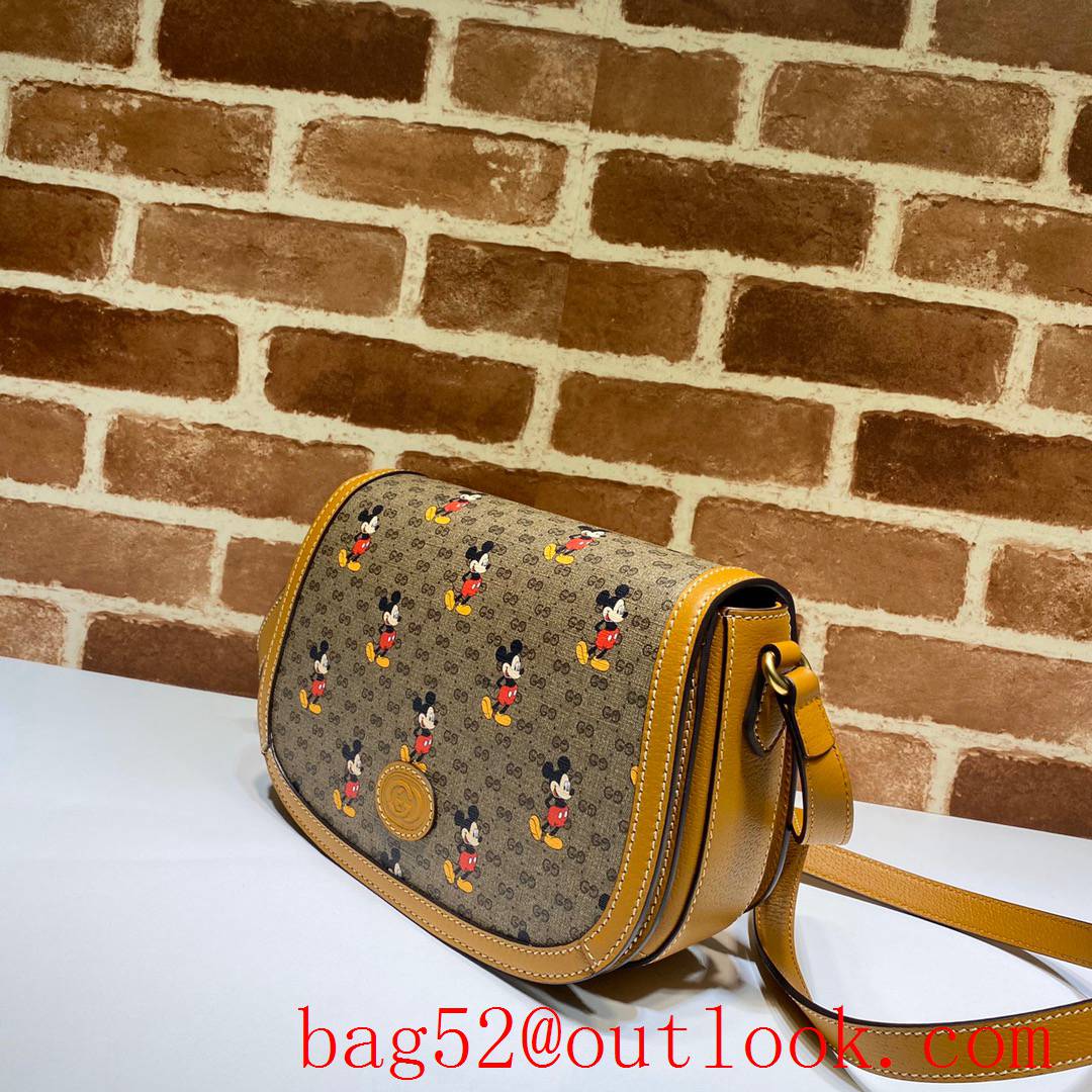 Gucci Disney Mickey Small Yellow GG Shoulder Bag purse