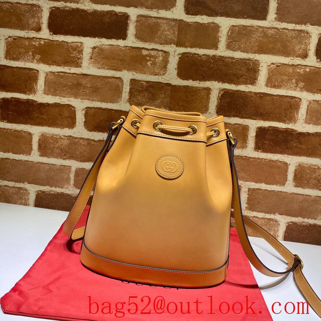Gucci Disney Mickey Small Yellow GG leather Bucket shoulder bag purse