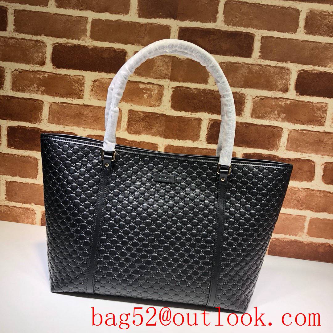 Gucci GG Signature black Leather Handbag tote Bag purse