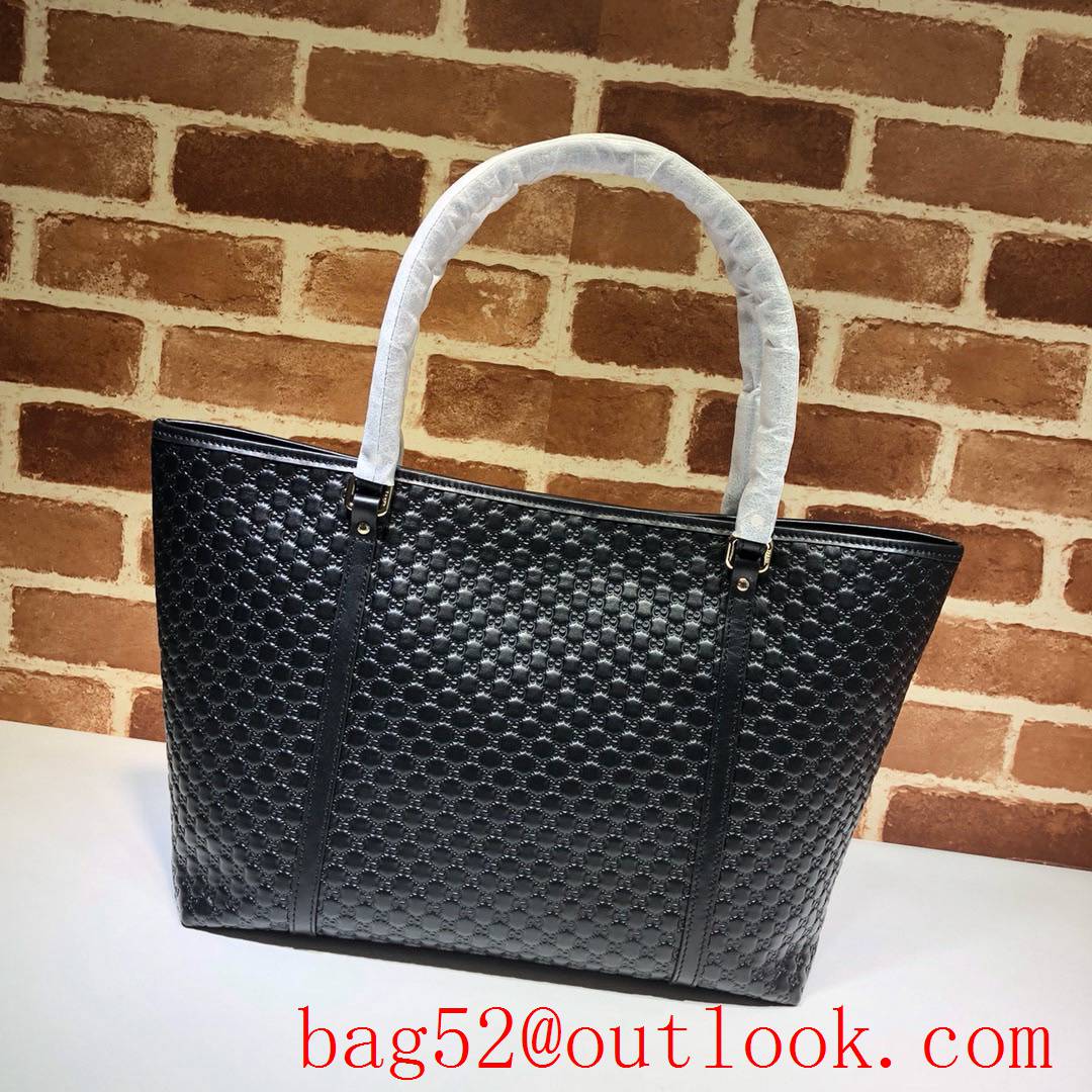 Gucci GG Signature black Leather Handbag tote Bag purse