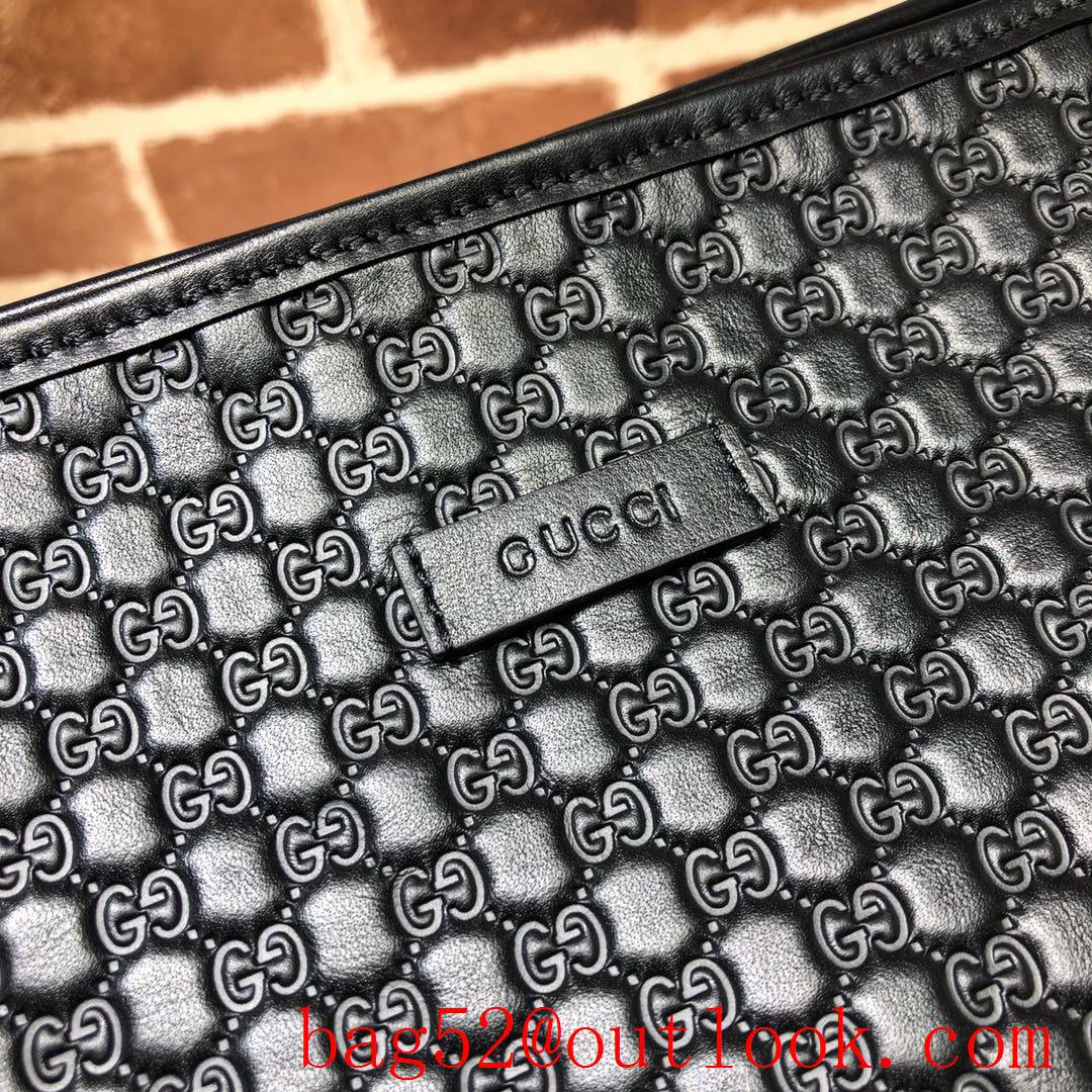 Gucci GG Signature black Leather Handbag tote Bag purse