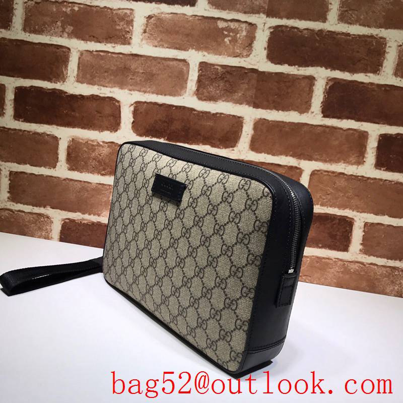 Gucci GG Supreme Men Clutch Purse Handbag Bag