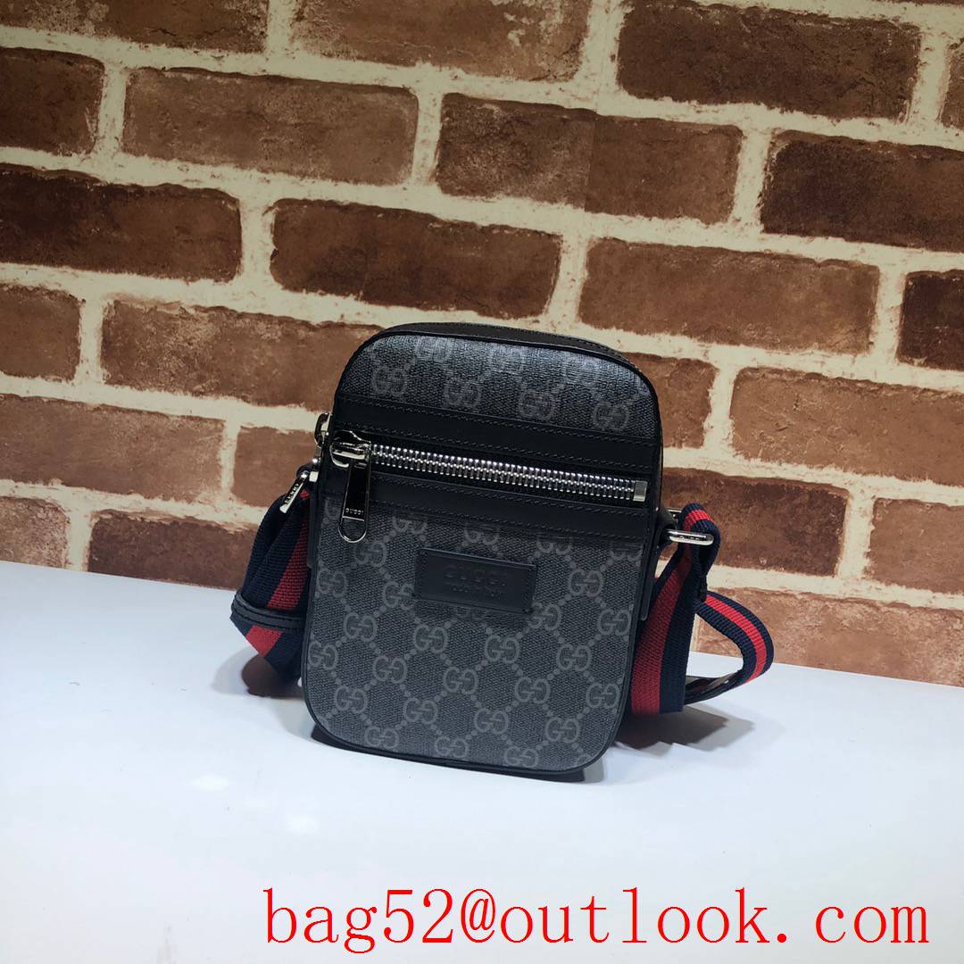 Gucci GG Supreme Fabric Black Men Shoulder Bag purse