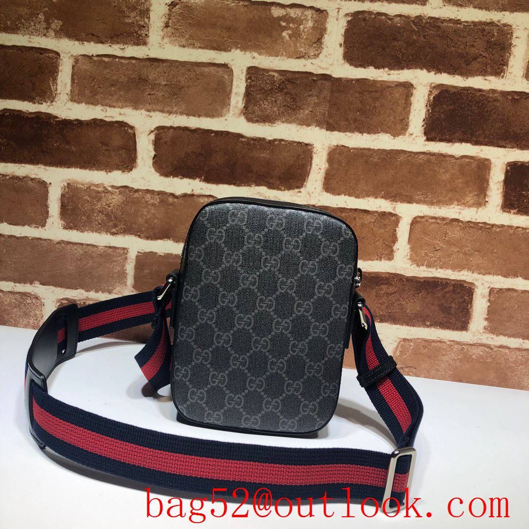 Gucci GG Supreme Fabric Black Men Shoulder Bag purse