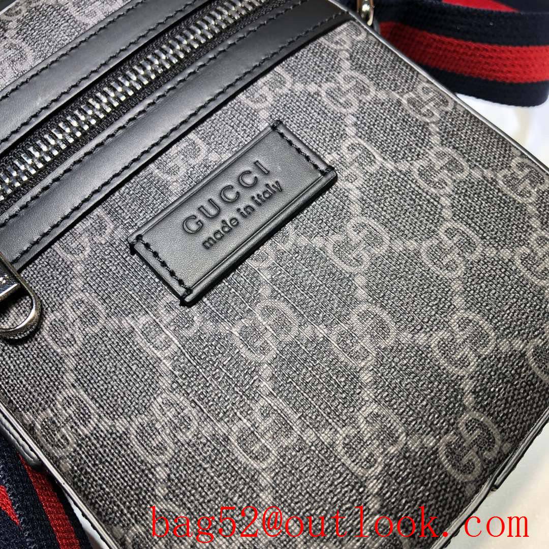 Gucci GG Supreme Fabric Black Men Shoulder Bag purse