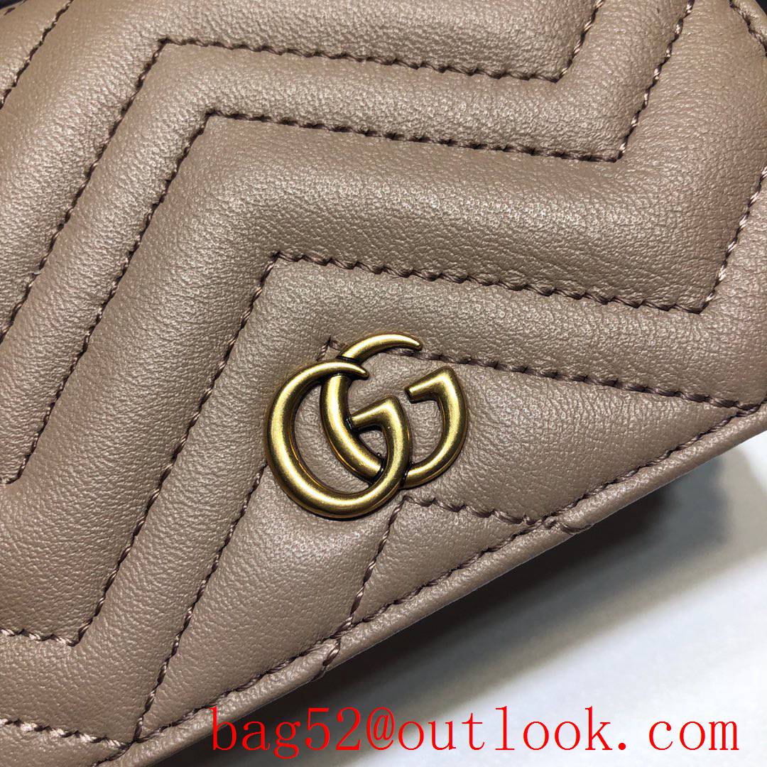 Gucci Leather GG Marmont Nude Short Wallet Purse