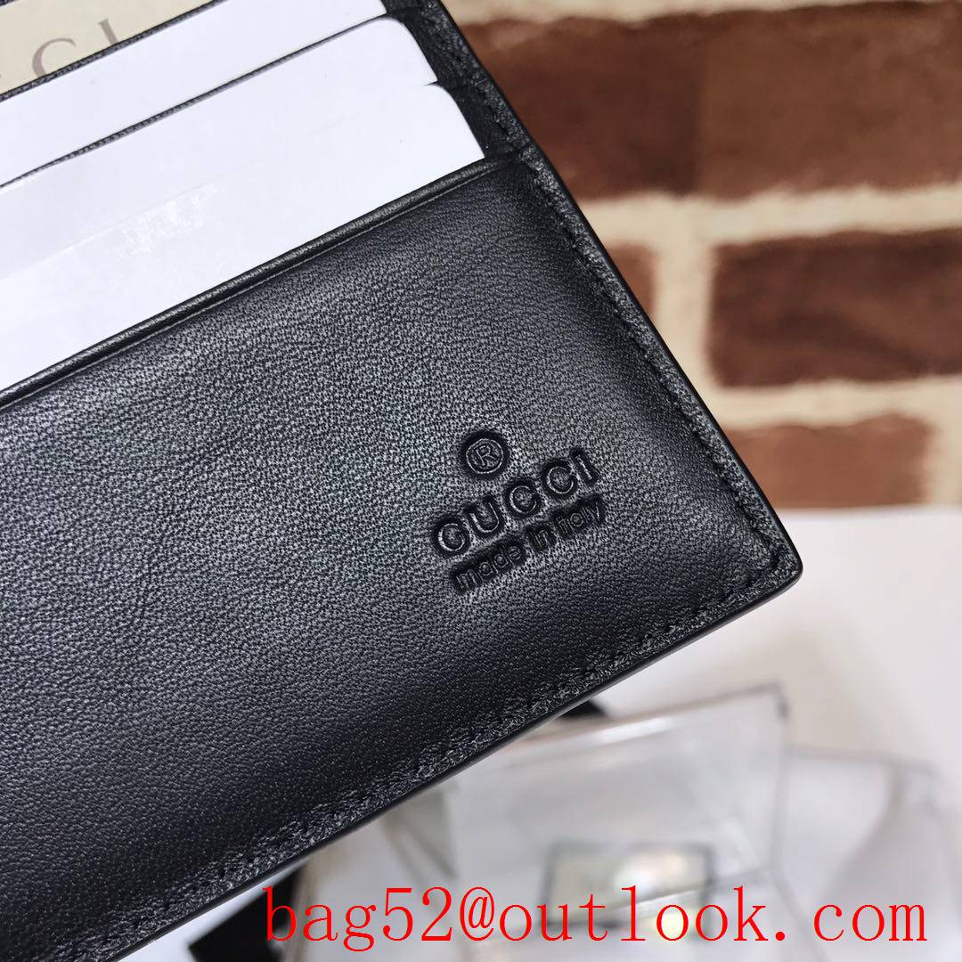 Gucci GG Signature black Leather Short Wallet Purse