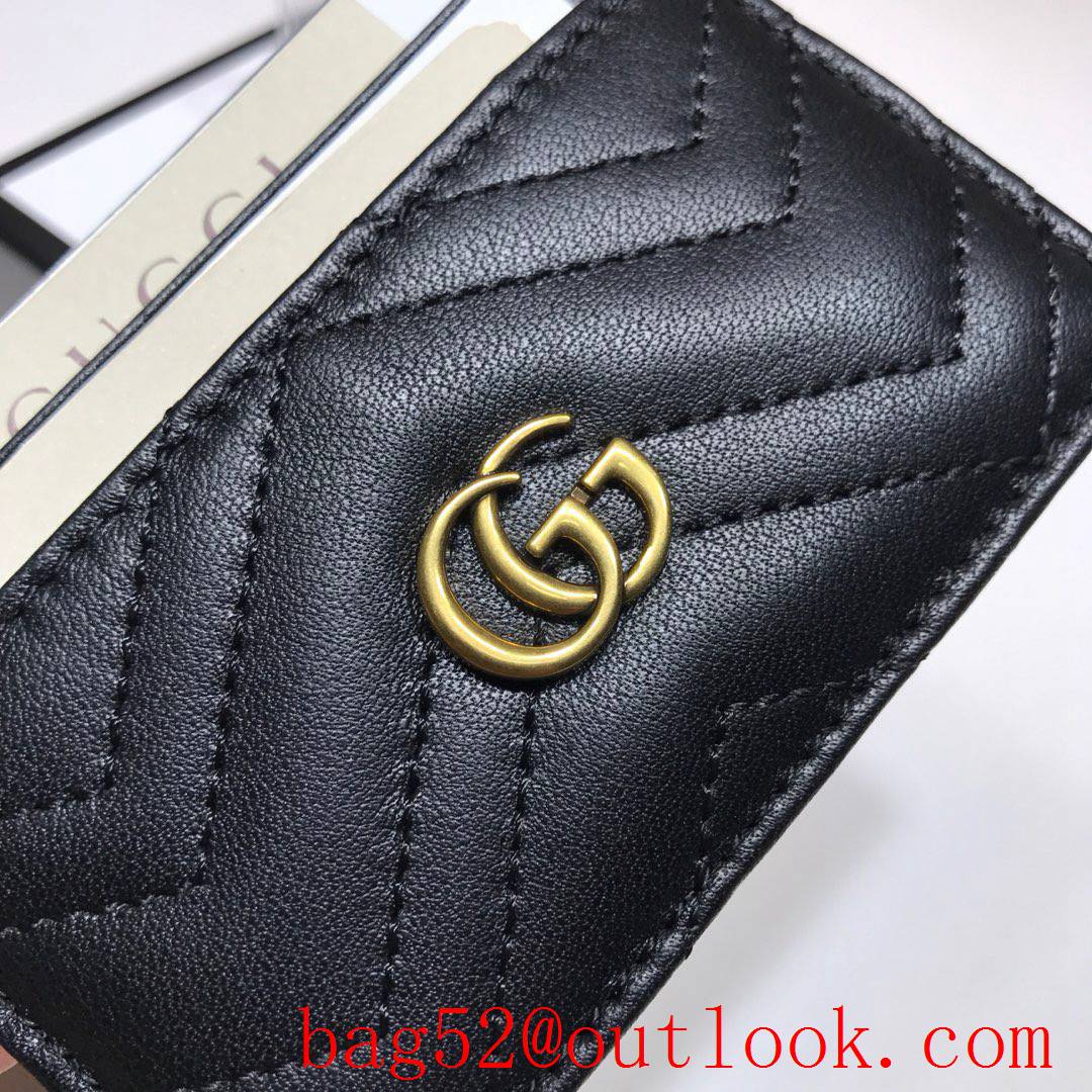 Gucci GG Marmont Black leather Card Holder Wallet Purse