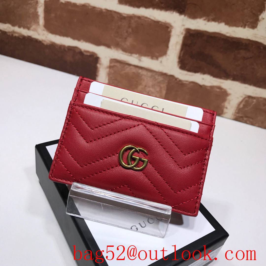 Gucci GG Marmont red leather Card Holder Wallet Purse