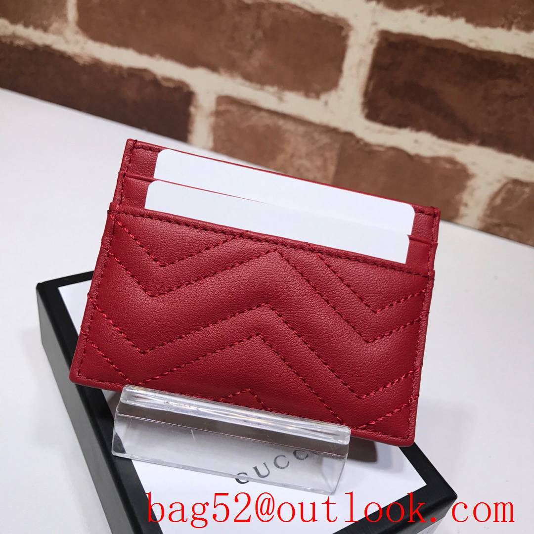 Gucci GG Marmont red leather Card Holder Wallet Purse