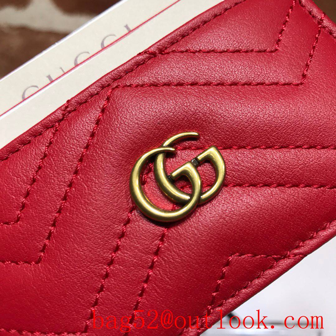 Gucci GG Marmont red leather Card Holder Wallet Purse