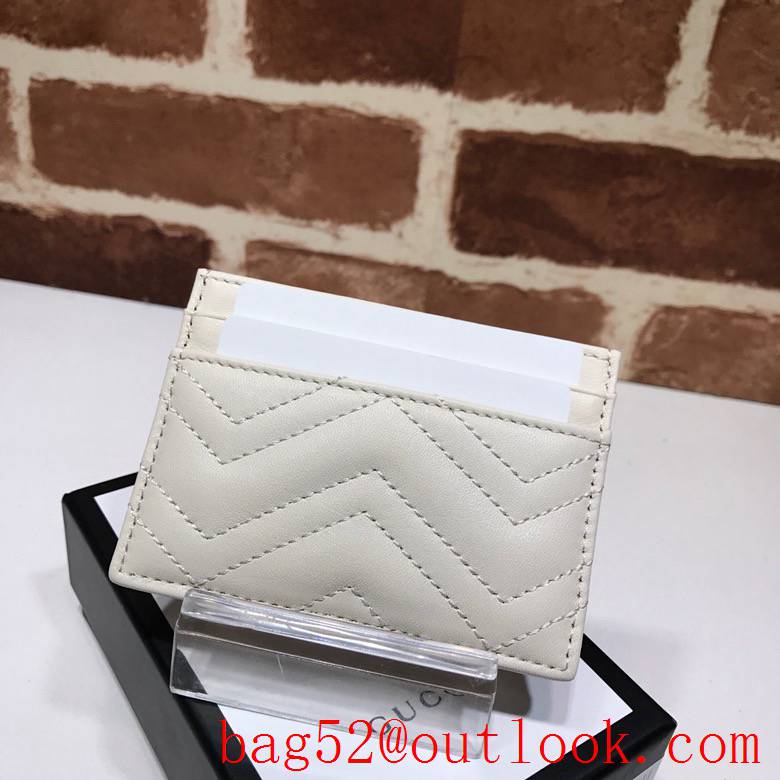 Gucci GG Marmont Cream leather Card Holder Wallet Purse