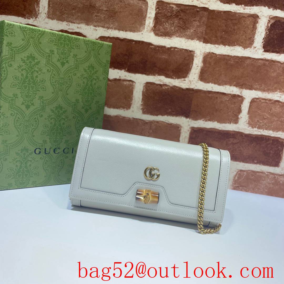 Gucci Diana cream chain leather Wallet Purse Bag