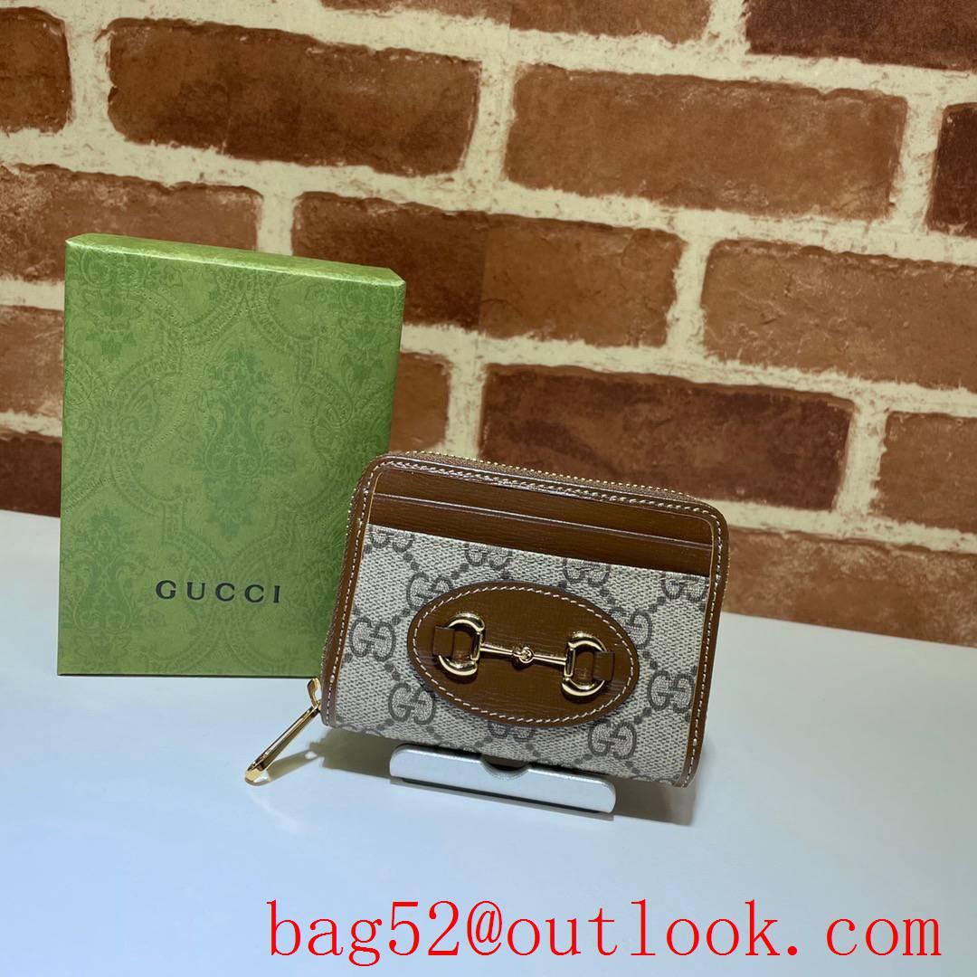 Gucci Horsebit 1955 Short Wallet Brown Coin Purse Bag