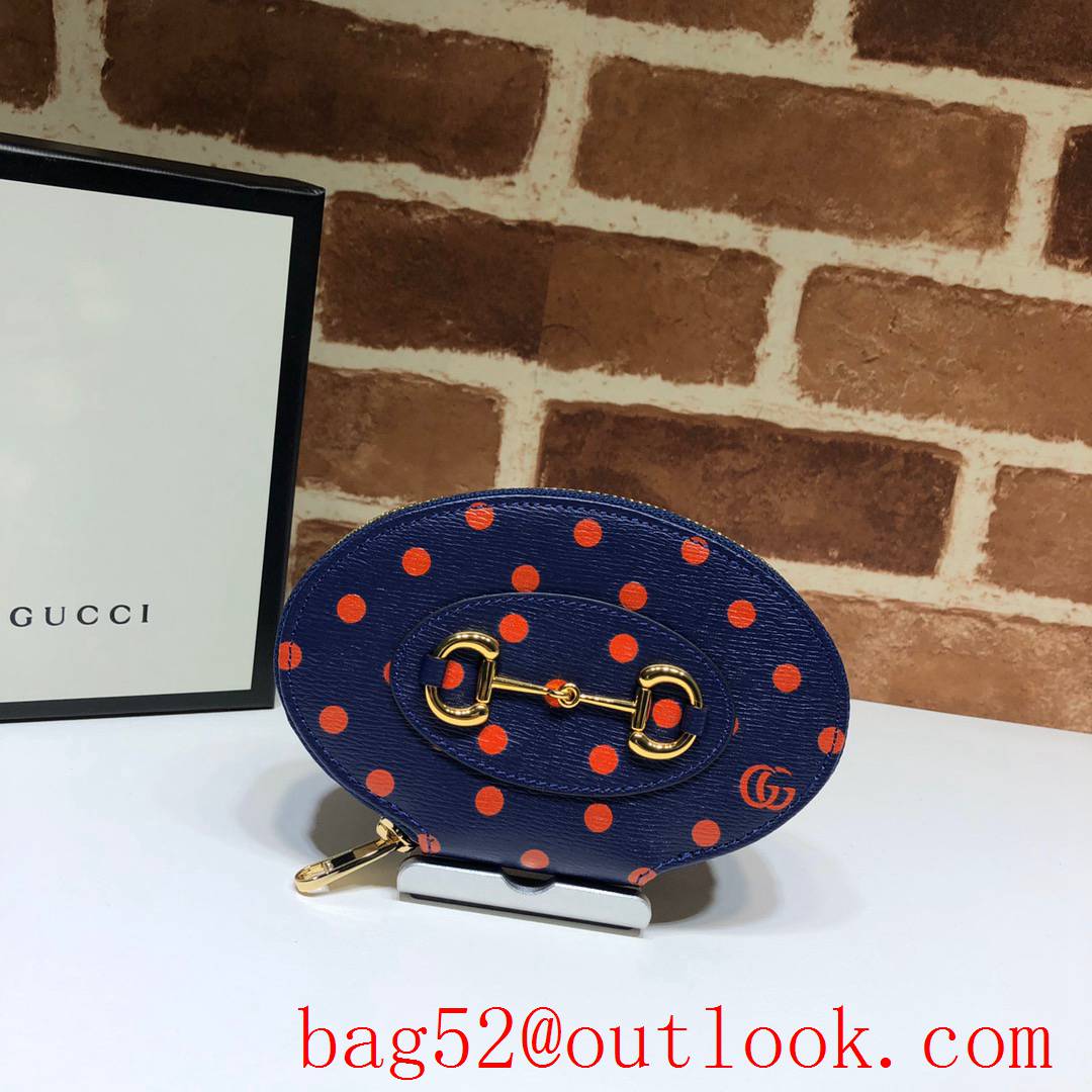 Gucci Horsebit 1955 Round Navy Wallet Coin Purse