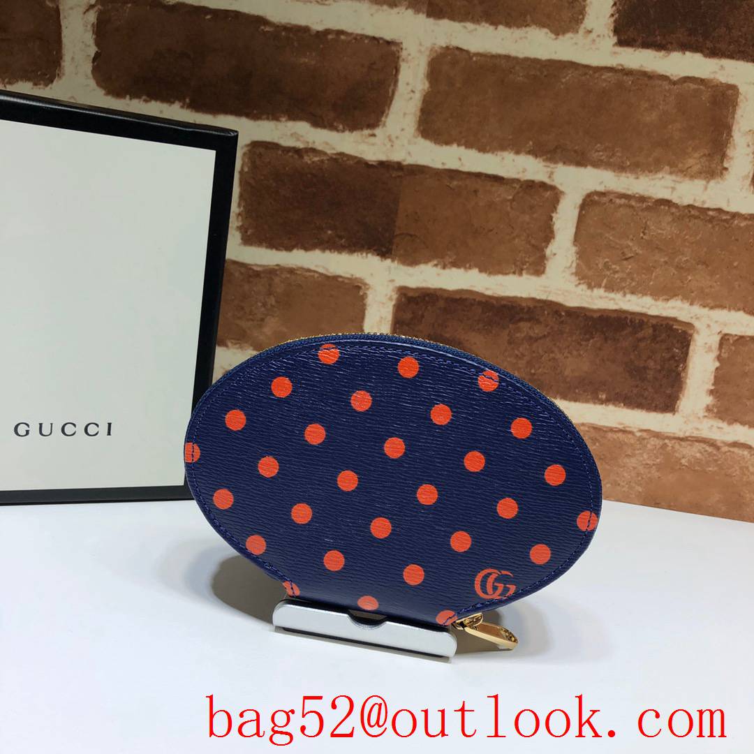 Gucci Horsebit 1955 Round Navy Wallet Coin Purse