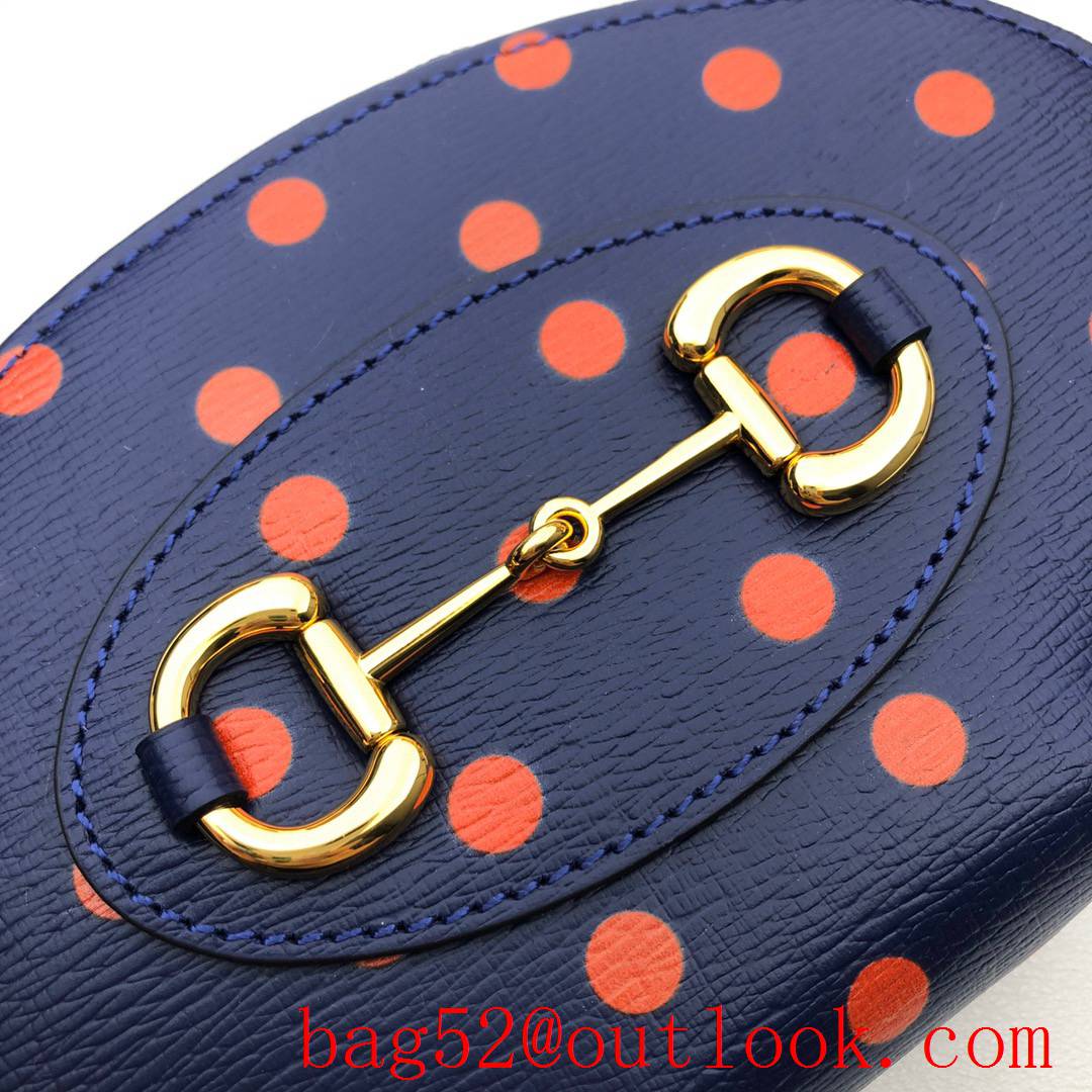 Gucci Horsebit 1955 Round Navy Wallet Coin Purse