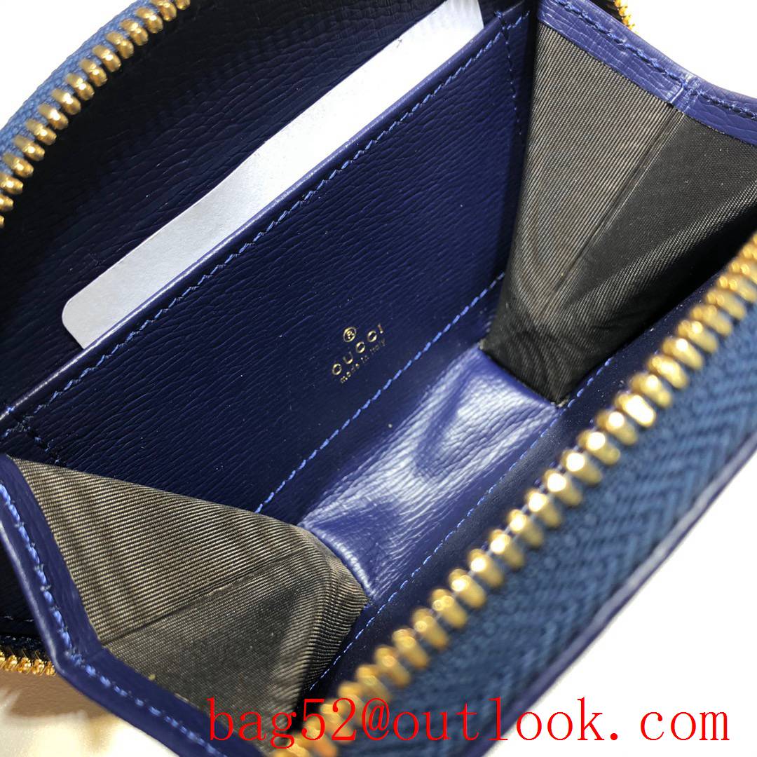 Gucci Horsebit 1955 Round Navy Wallet Coin Purse