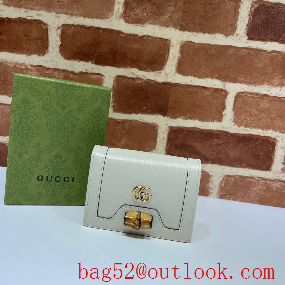 Gucci Diana GG small Card Holder Cream leather Wallet Purse